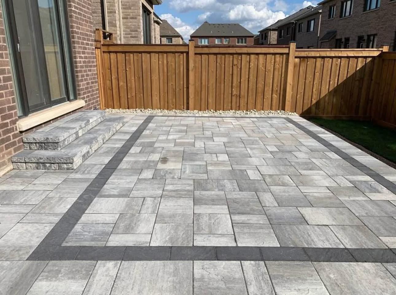 Backyard Patio with Fence